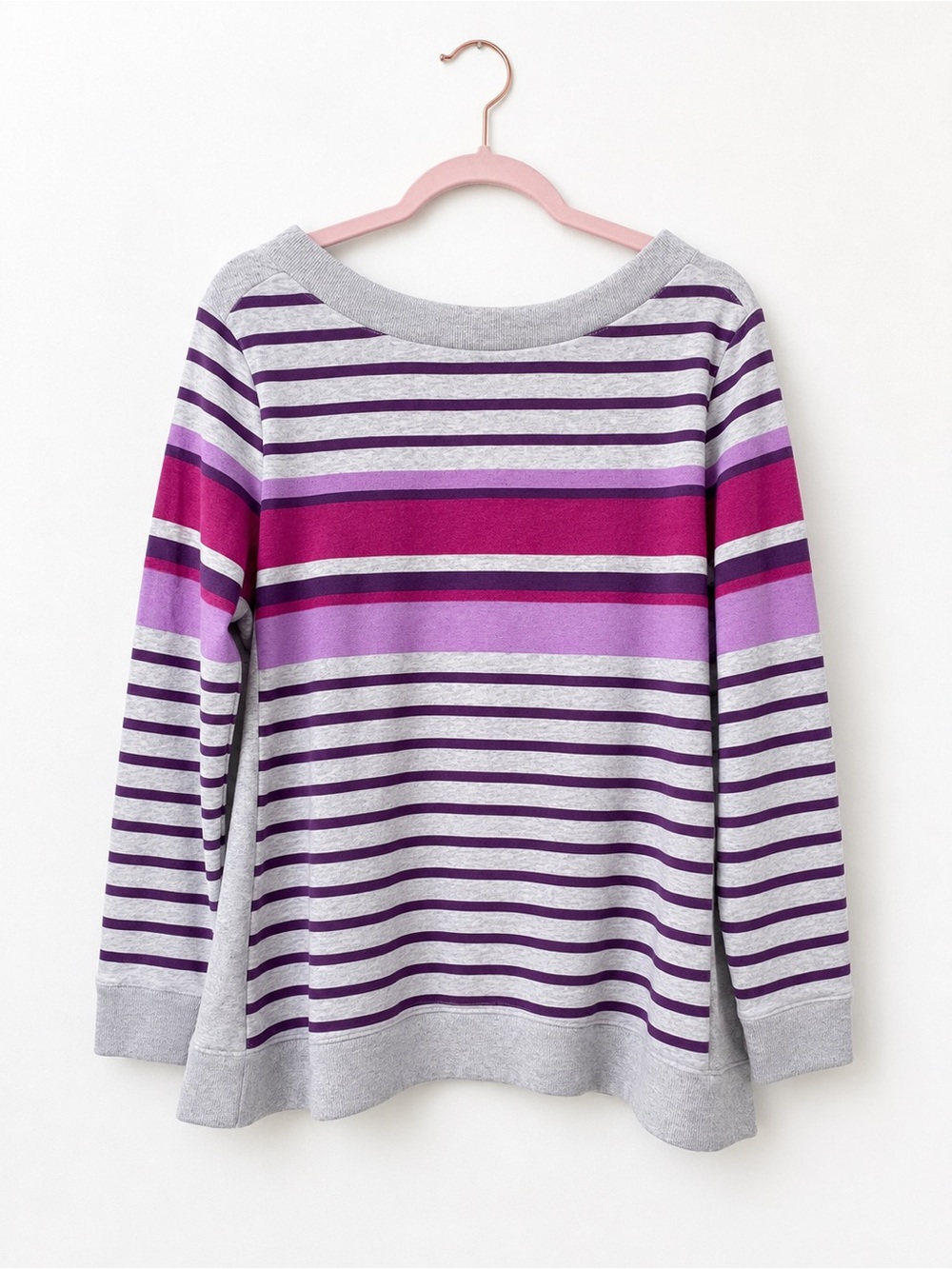 Striped Purple & Gray Women’s Sweater